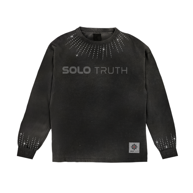 Black acid wash solo sweatshirt