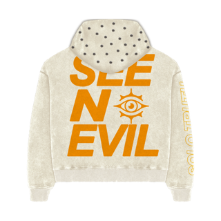 Cornmeal acid wash “See no Evil” hoodie