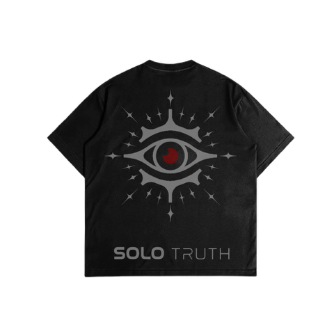 Black acid wash solo tee